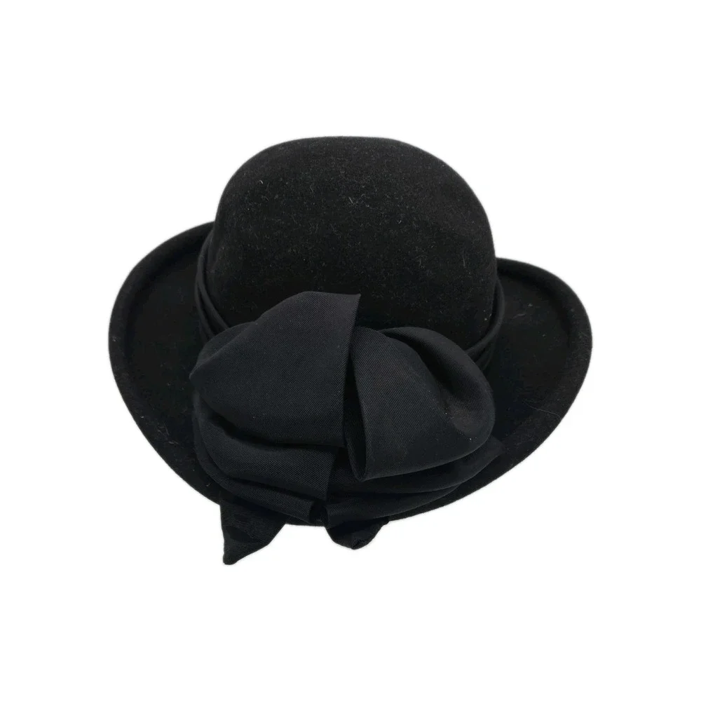 Designed By Sylvia NY St. Louis Black Hat Doeskin Felt 100% Wool Vintage (USA)